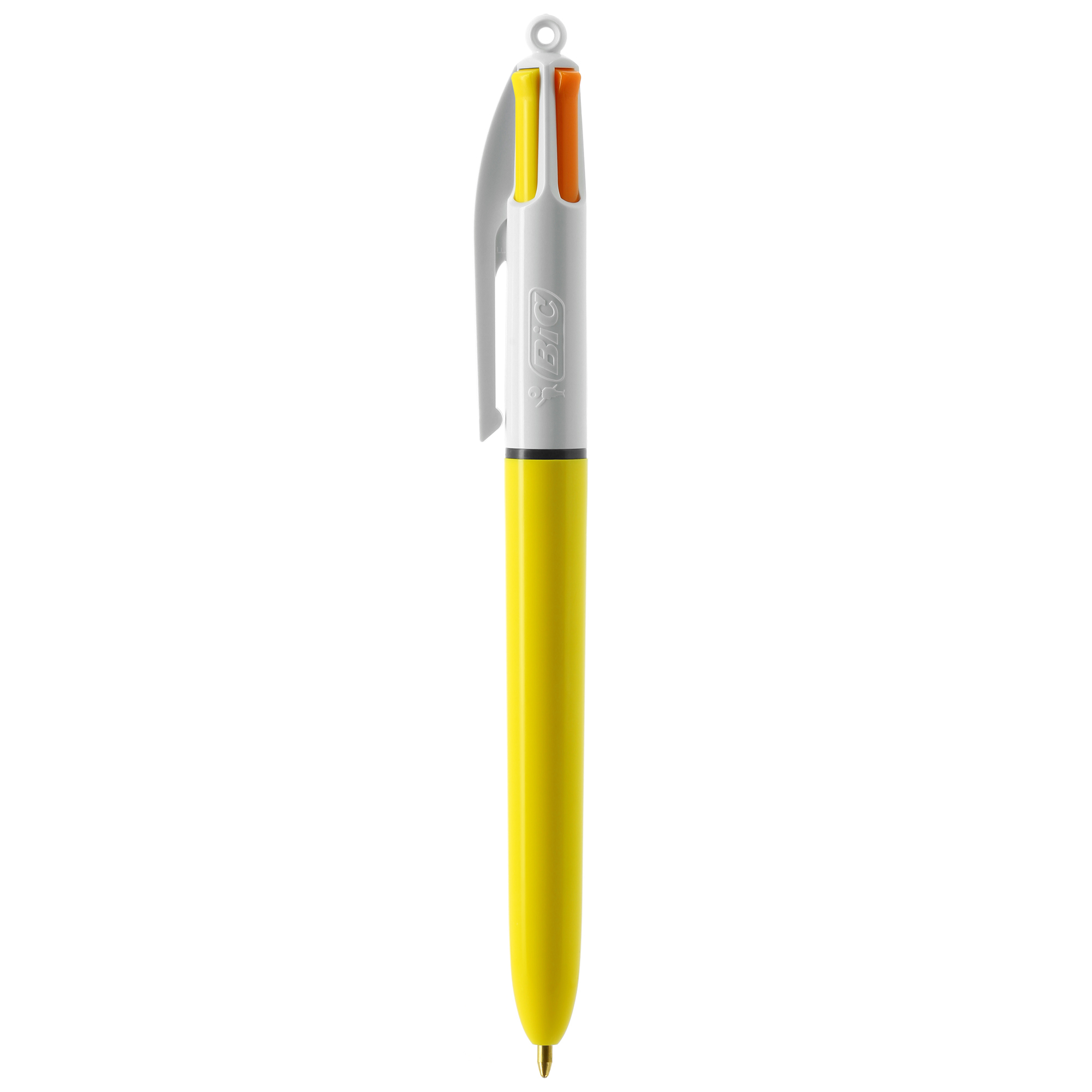 Stylo 4 couleurs promotionnel BIC® Sun avec tour de cou Blanc - jaune